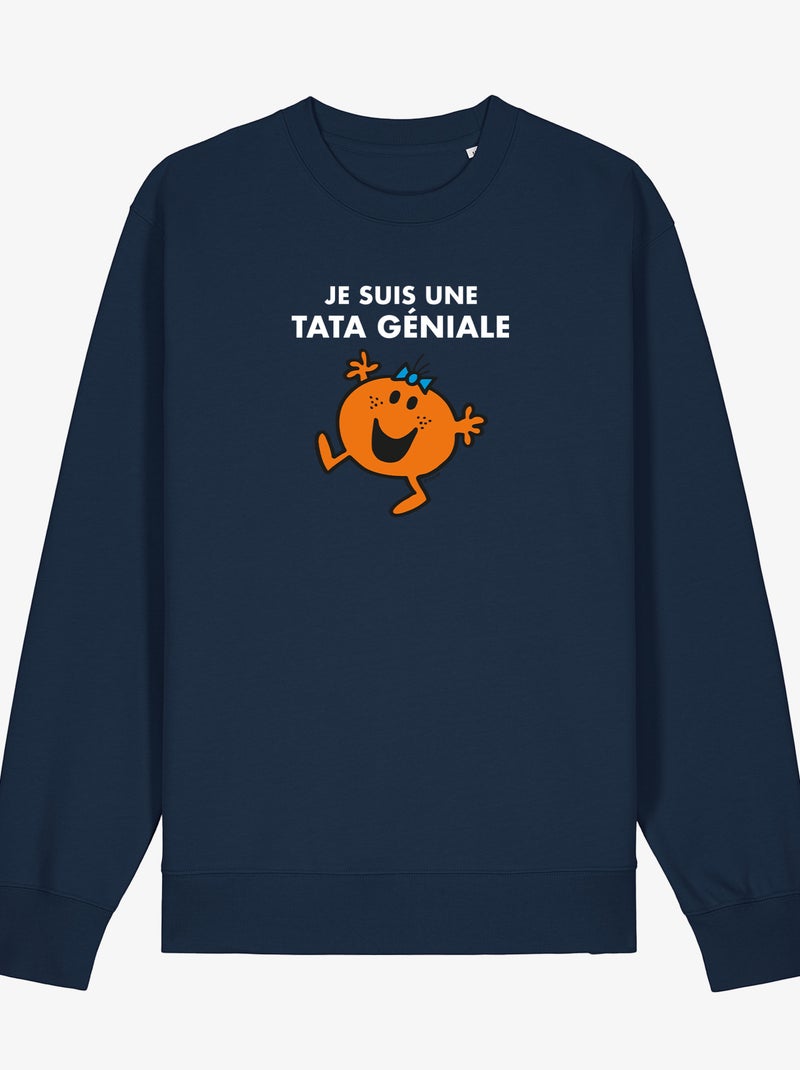 Sweat Femme - JE SUIS UNE TATA GENIALE Bleu marine - Kiabi