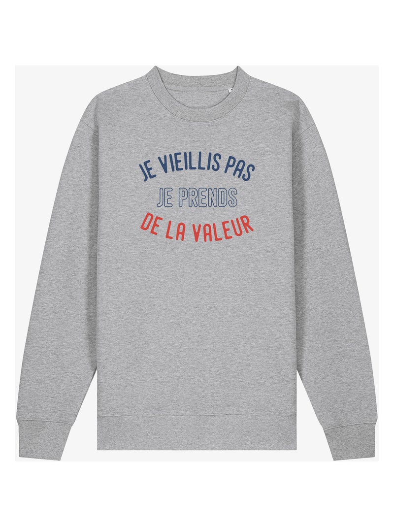 Sweat Femme - JE VIEILLIS PAS JE PRENDS DE LA VALEUR ENKR Gris chiné - Kiabi
