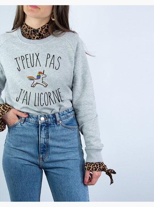 Sweat Femme - J'PEUX PAS J'AI LICORNE - Kiabi
