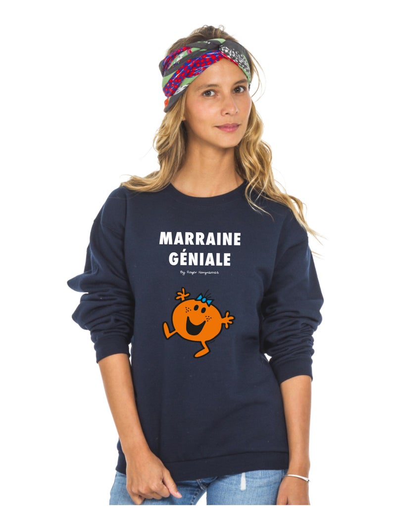 Sweat Femme - LA PLUS GÉNIALE DES MARRAINES 2 Bleu marine - Kiabi