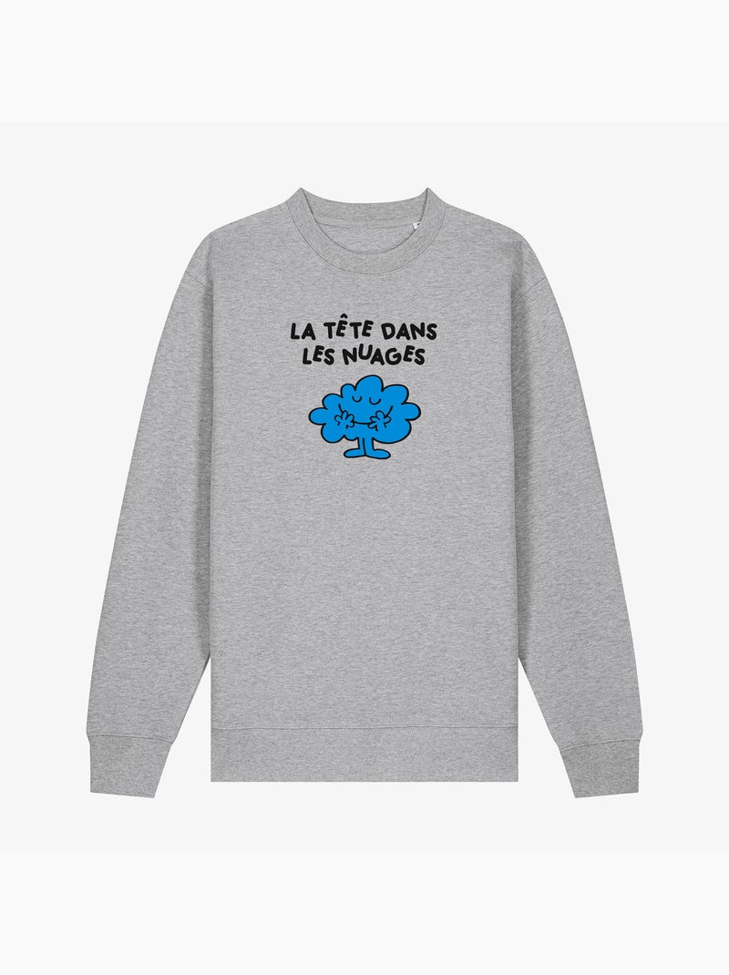 Sweat Femme - LA TETE DANS LES NUAGES 2 Gris chiné - Kiabi