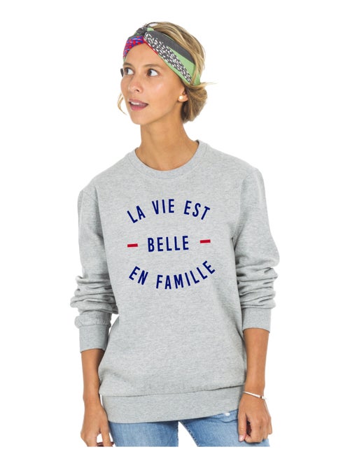 Sweat Femme - LA VIE EST BELLE EN FAMILLE - Kiabi