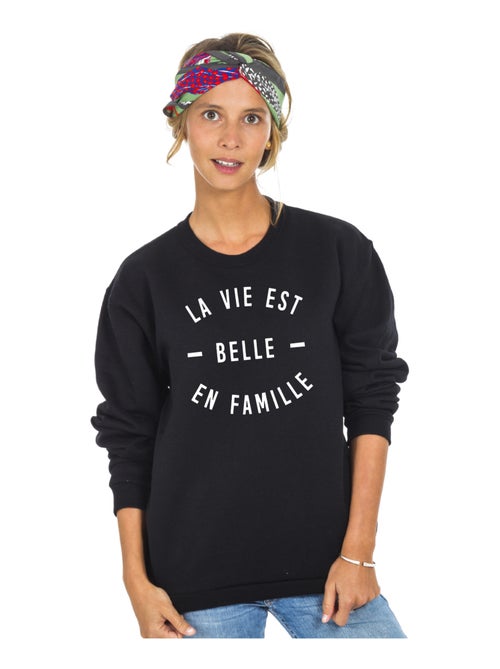 Sweat Femme - LA VIE EST BELLE EN FAMILLE - Kiabi