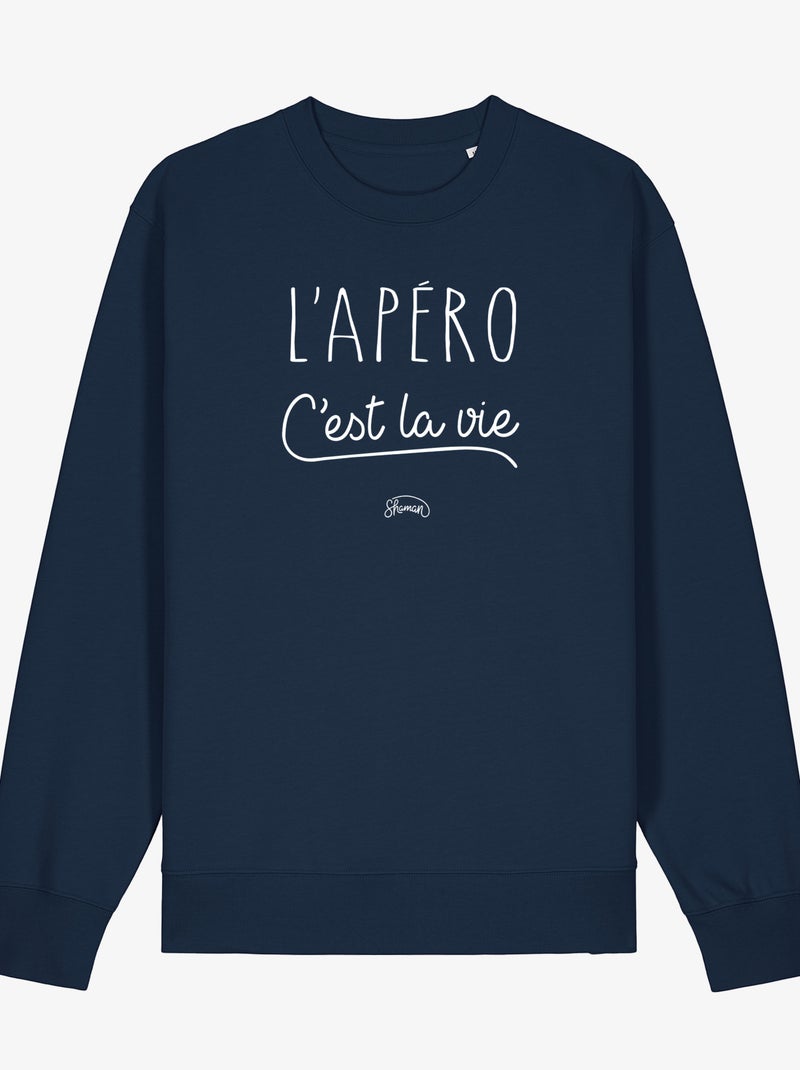 Sweat Femme - L'APERO C'EST LA VIE Bleu marine - Kiabi