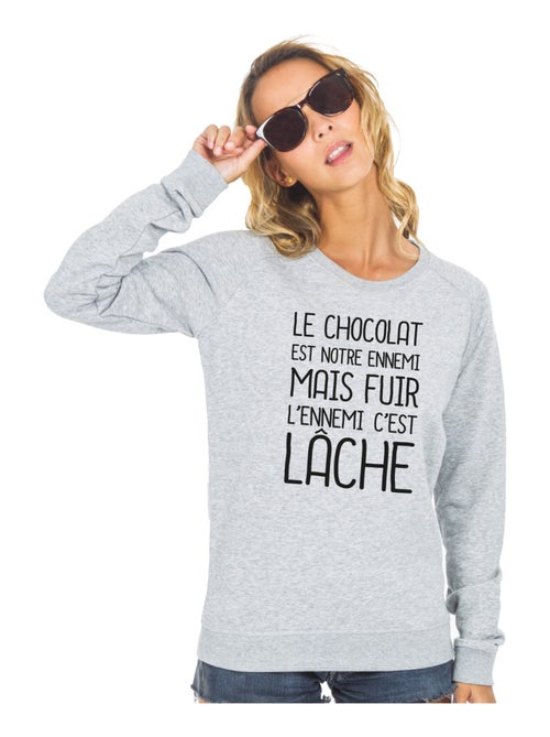 Sweat Femme - LE CHOCOLAT EST NOTRE ENNEMI 2 - Kiabi