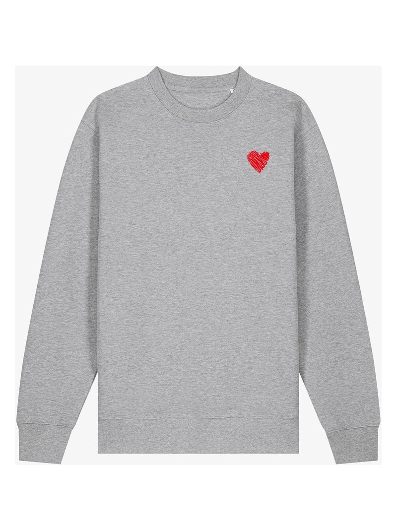 Sweat Femme - LITTLE HEART Gris chiné - Kiabi