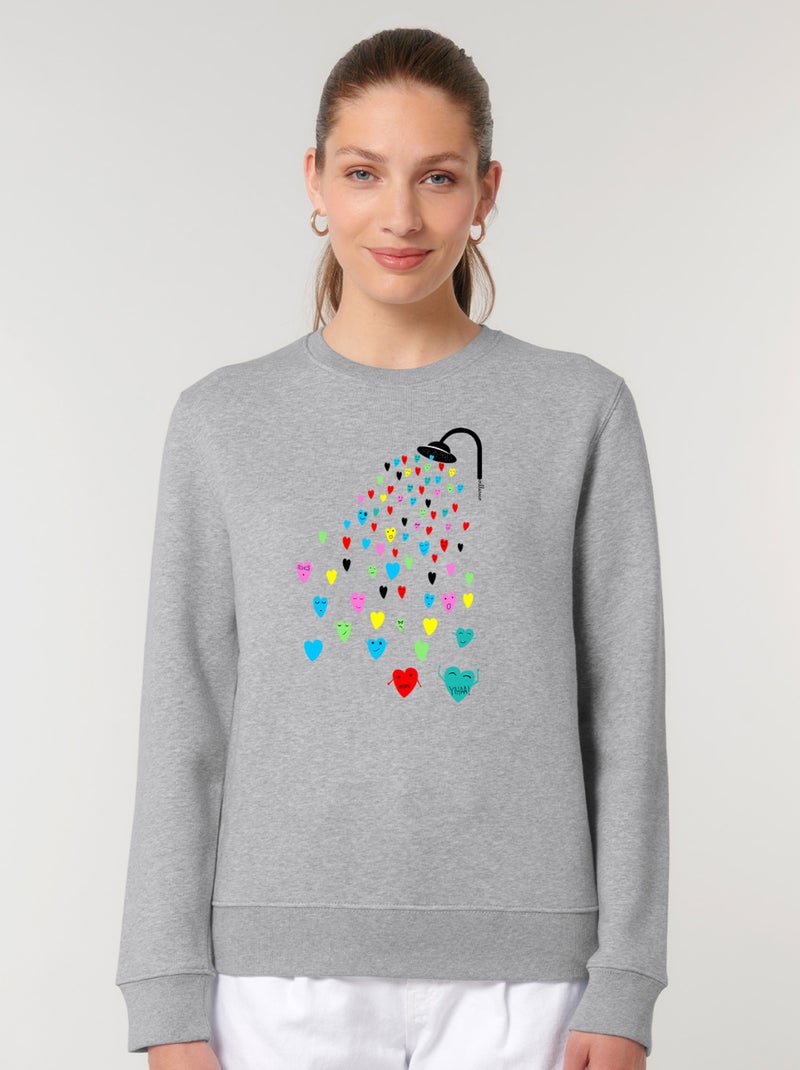 Sweat Femme - LOVE SHOWER Gris chiné - Kiabi