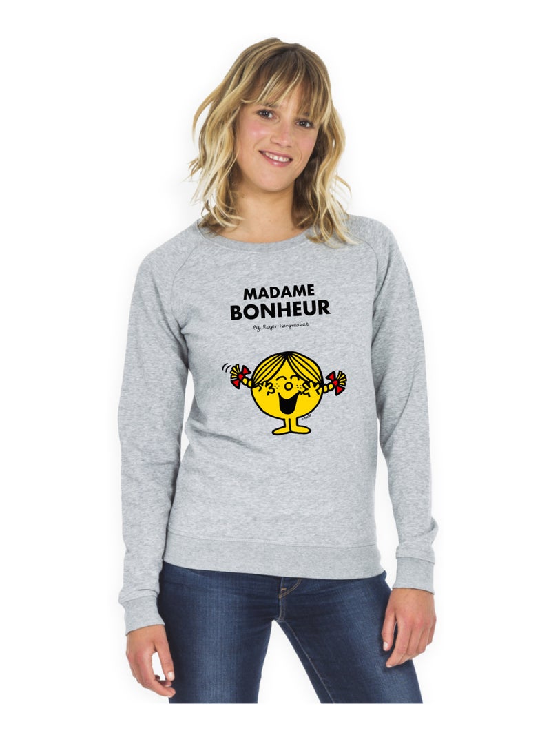 Sweat Femme - MADAME BONHEUR Gris chiné - Kiabi