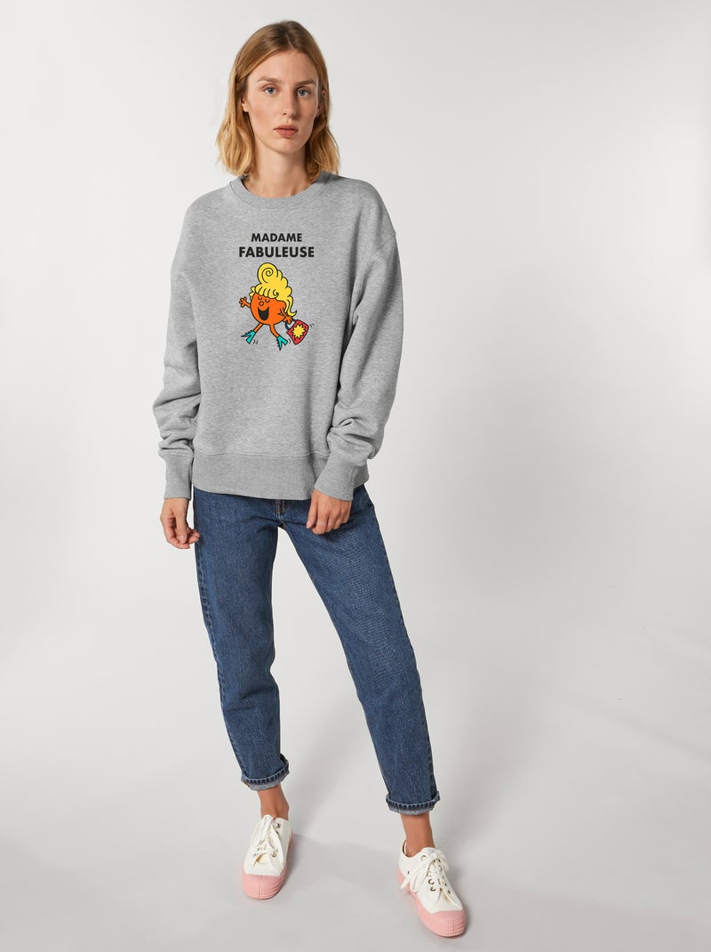 Sweat Femme - MADAME FABULEUSE Gris chiné - Kiabi