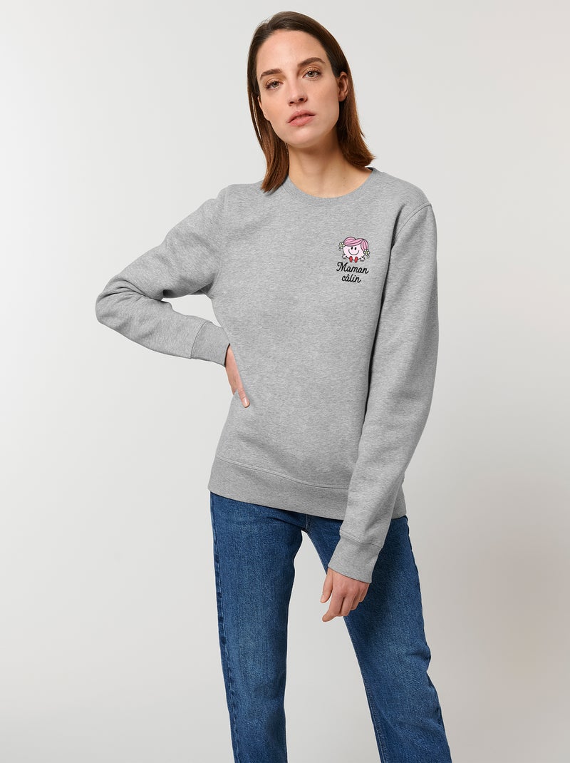 Sweat Femme - MAMAN CALIN COEUR Gris chiné - Kiabi
