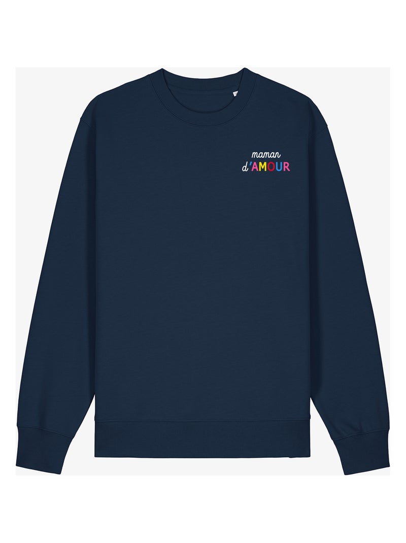 Sweat Femme - MAMAN D'AMOUR COLORÉE CŒUR Bleu marine - Kiabi