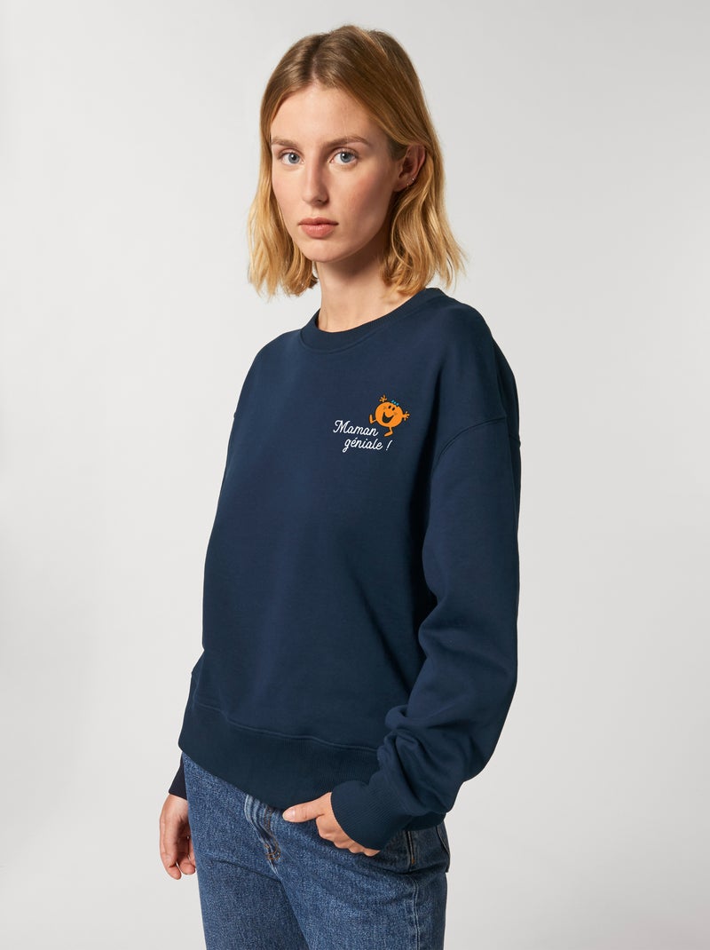 Sweat Femme - MAMAN GENIALE COEUR Bleu marine - Kiabi