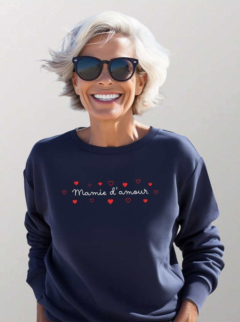 Sweat Femme - MAMIE D'AMOUR Bleu marine - Kiabi