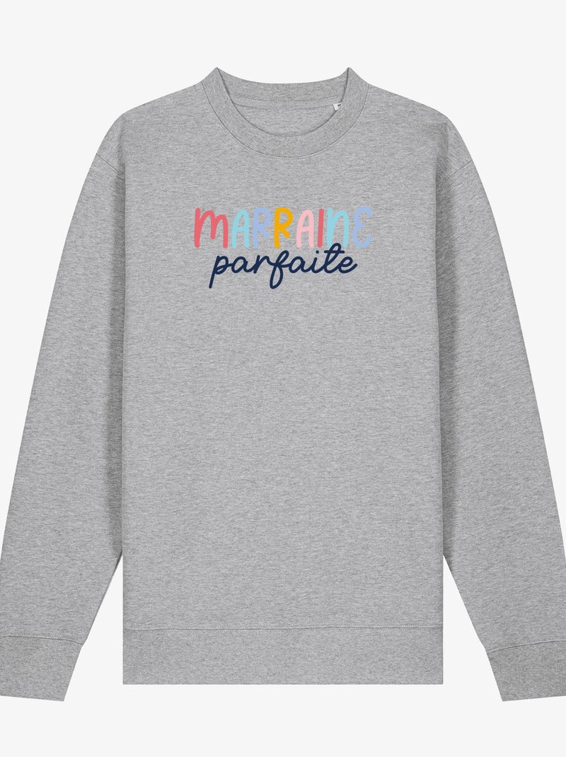 Sweat Femme - MARRAINE PARFAITE Gris chiné - Kiabi