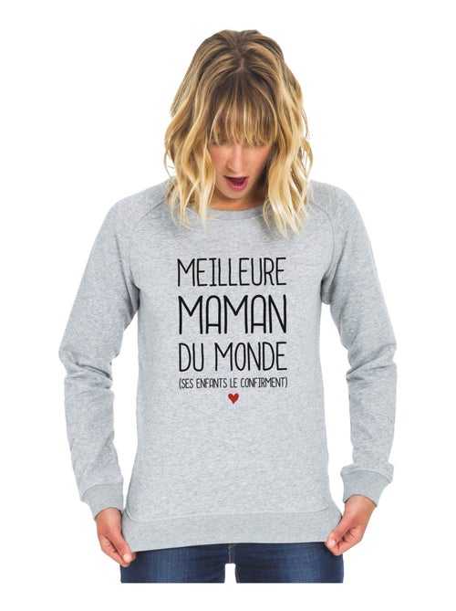 Sweat Femme - MEILLEURE MAMAN DU MONDE (SES ENFANTS LE CONFIRMENT) - Kiabi