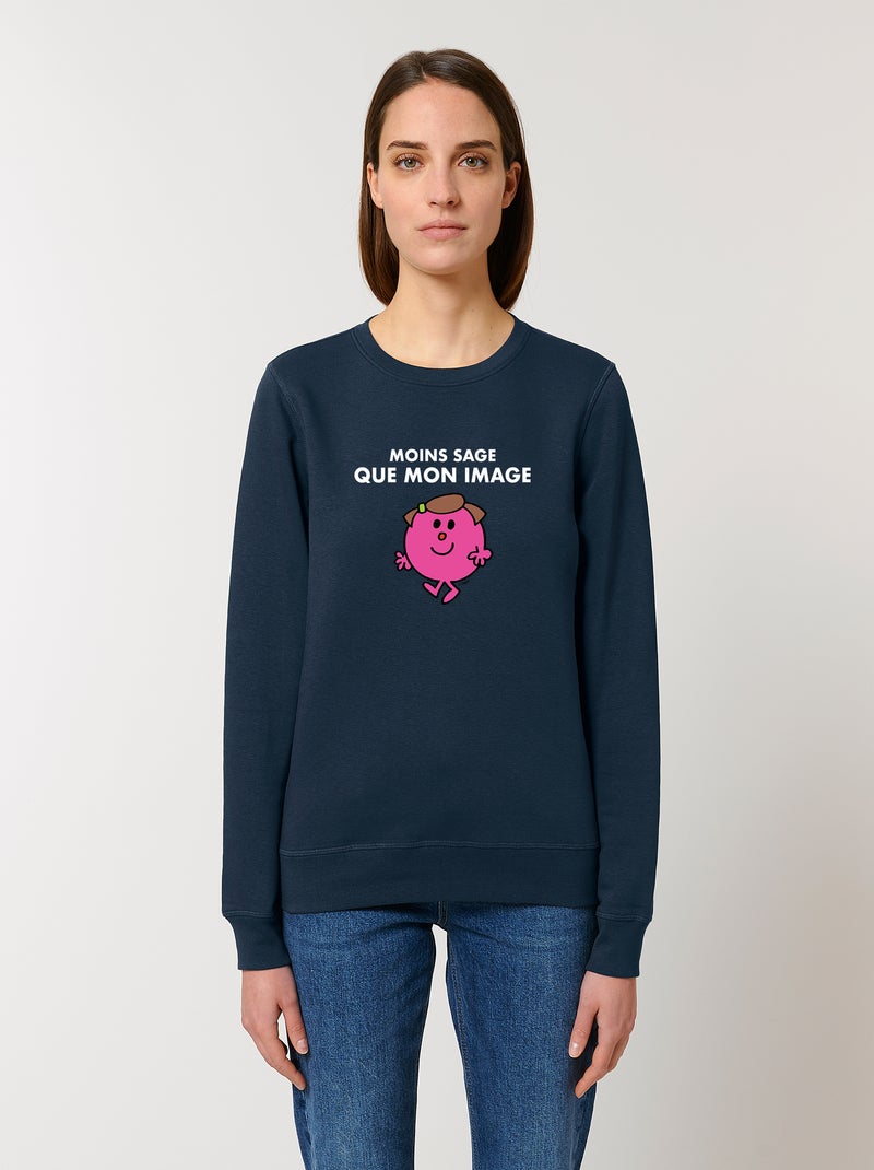 Sweat Femme - MOINS SAGE QUE MON IMAGE Bleu marine - Kiabi