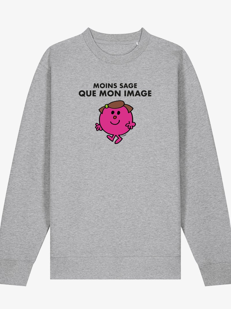 Sweat Femme - MOINS SAGE QUE MON IMAGE Gris chiné - Kiabi