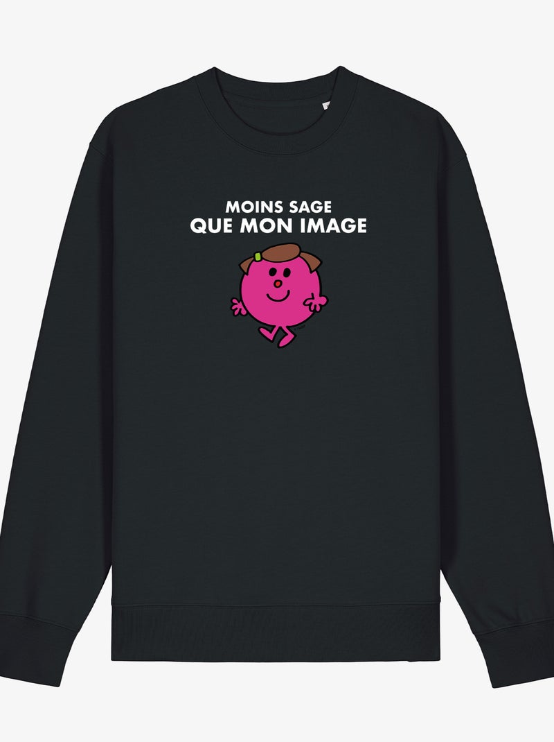 Sweat Femme - MOINS SAGE QUE MON IMAGE Noir - Kiabi