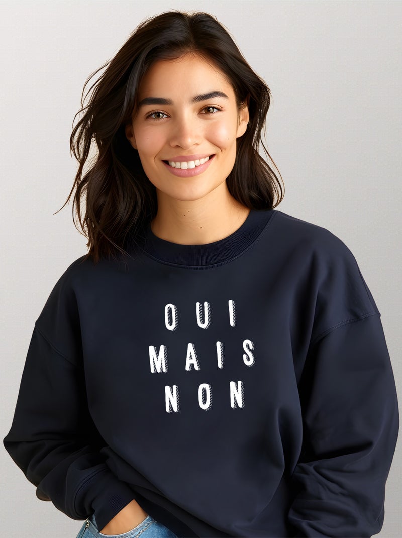 Sweat Femme - OUI MAIS NON Bleu marine - Kiabi