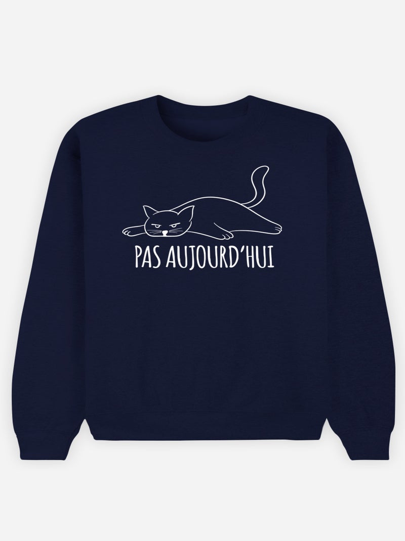 Sweat Femme - PAS AUJOURD'HUI Bleu marine - Kiabi