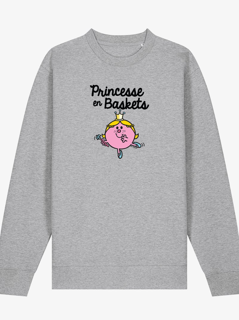 Sweat Femme - PRINCESSE EN BASKET Gris chiné - Kiabi