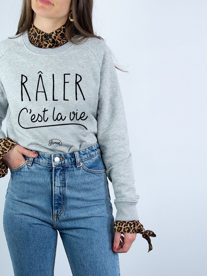 Sweat Femme - RALER C'EST LA VIE Gris chiné - Kiabi