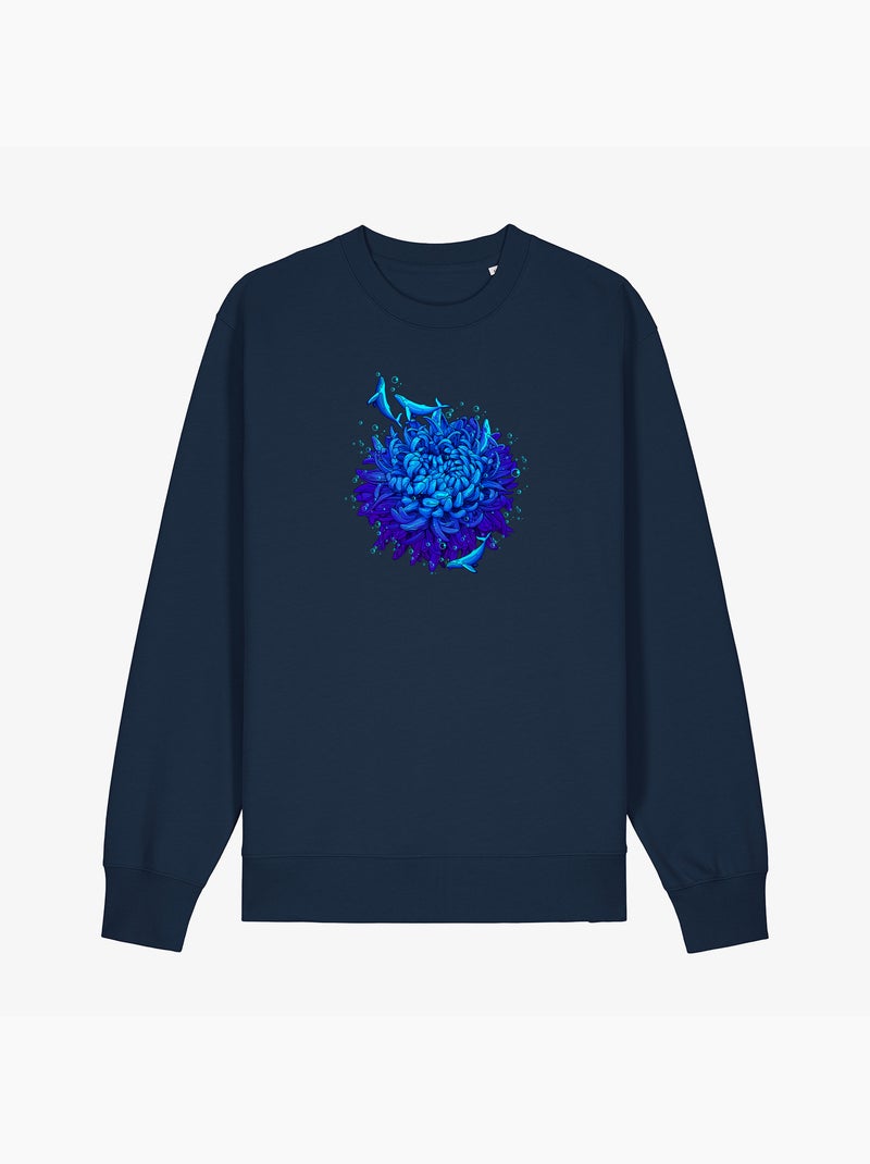 Sweat Femme - SEA FLOWER Bleu marine - Kiabi