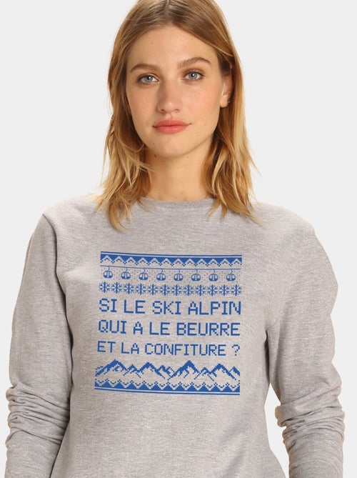 Sweat Femme - SI LE SKI ALPIN - Kiabi