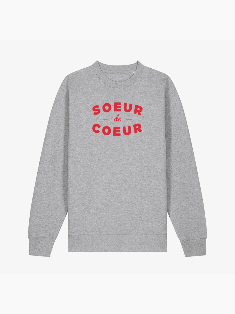 Sweat Femme - SOEUR DE COEUR Gris chiné - Kiabi