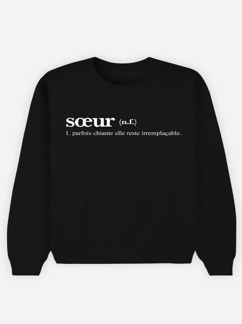Sweat Femme - SOEUR DEFINITION 2 Noir - Kiabi