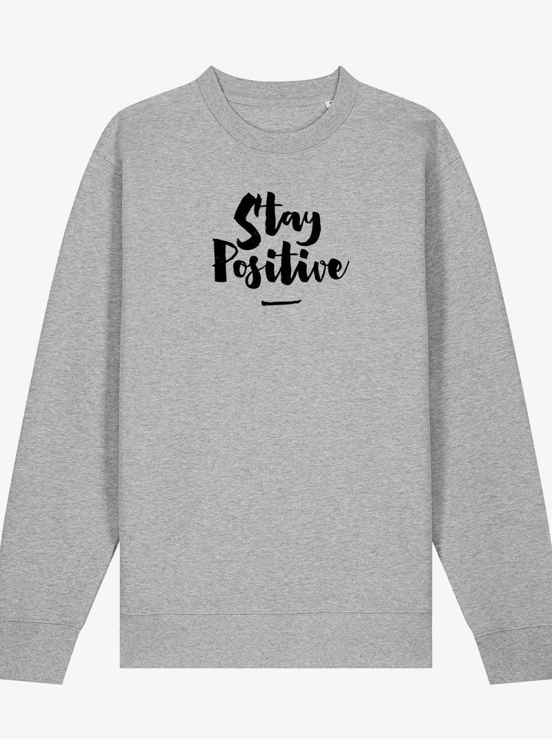 Sweat Femme - STAY POSITIVE Gris chiné - Kiabi