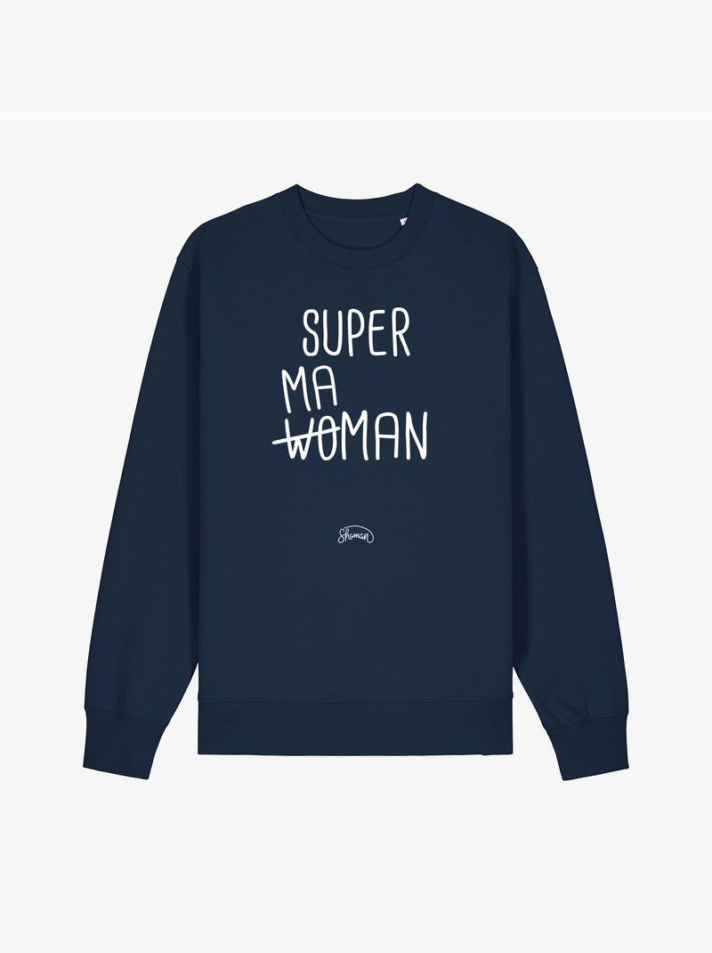 Sweat Femme - SUPER WO MAMAN Bleu marine - Kiabi