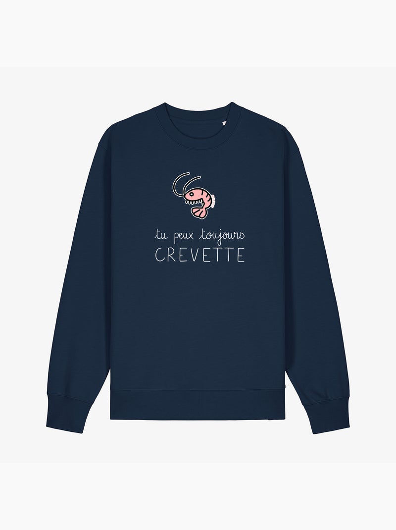 Sweat Femme - TU PEUX TOUJOURS CREVETTE Bleu marine - Kiabi