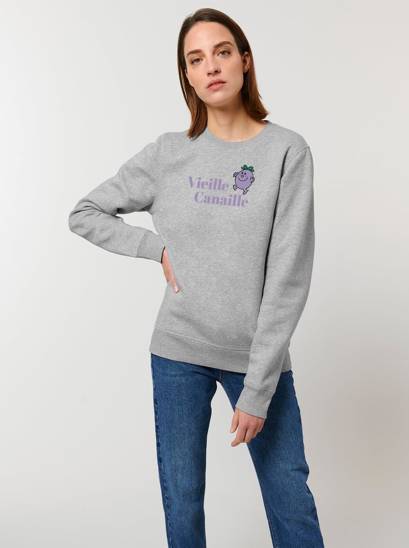 Sweat Femme - VIEILLE CANAILLE FACE Gris chiné - Kiabi