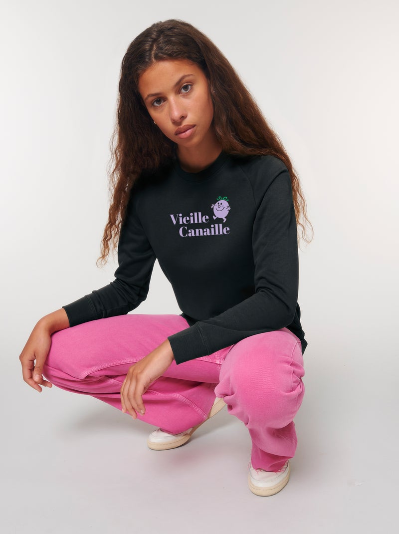 Sweat Femme - VIEILLE CANAILLE FACE Noir - Kiabi