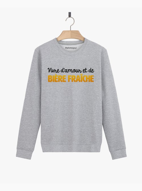 Sweat Femme - VIVRE D'AMOUR ET DE BIERE FRAICHE - Kiabi