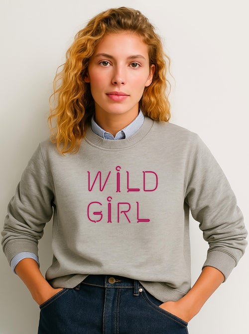 Sweat Femme - WILD GIRL - Kiabi
