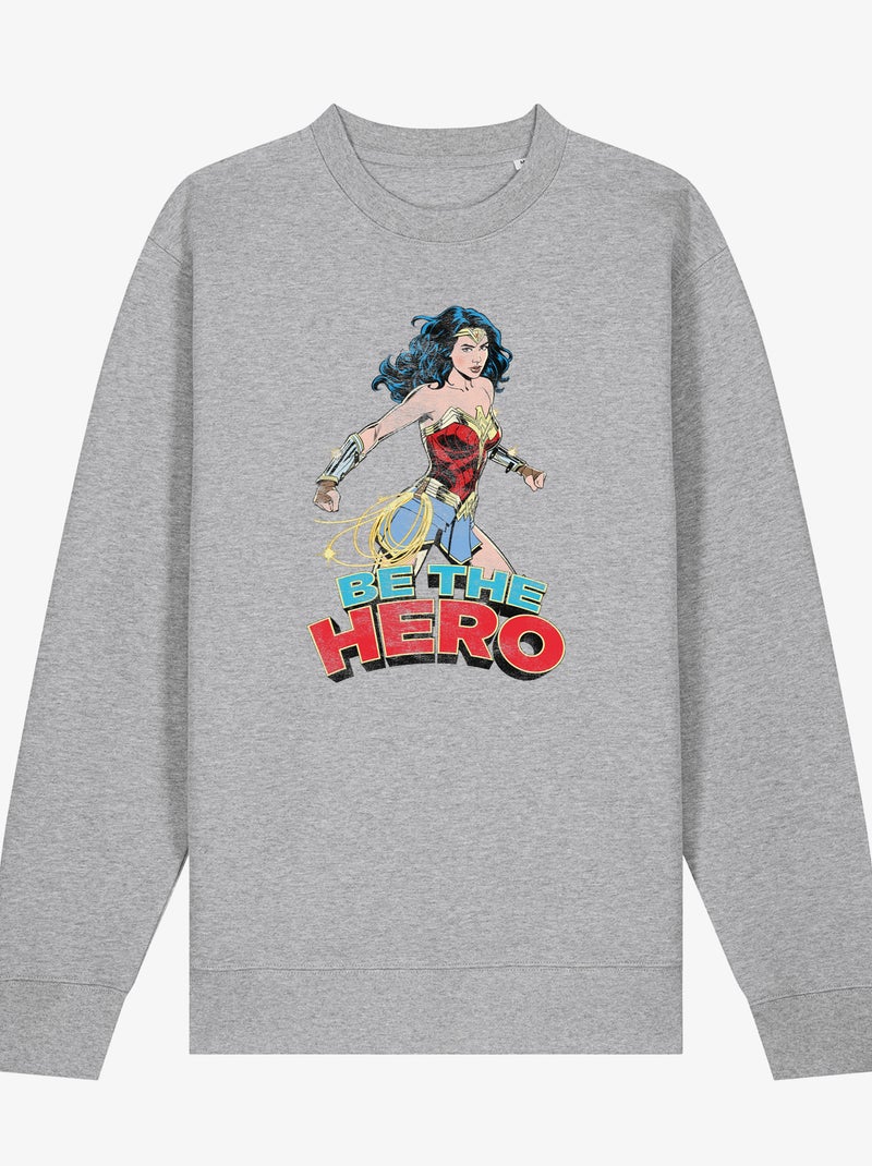 Sweat Femme - WONDER WOMAN BE THE HERO 2 Gris chiné - Kiabi