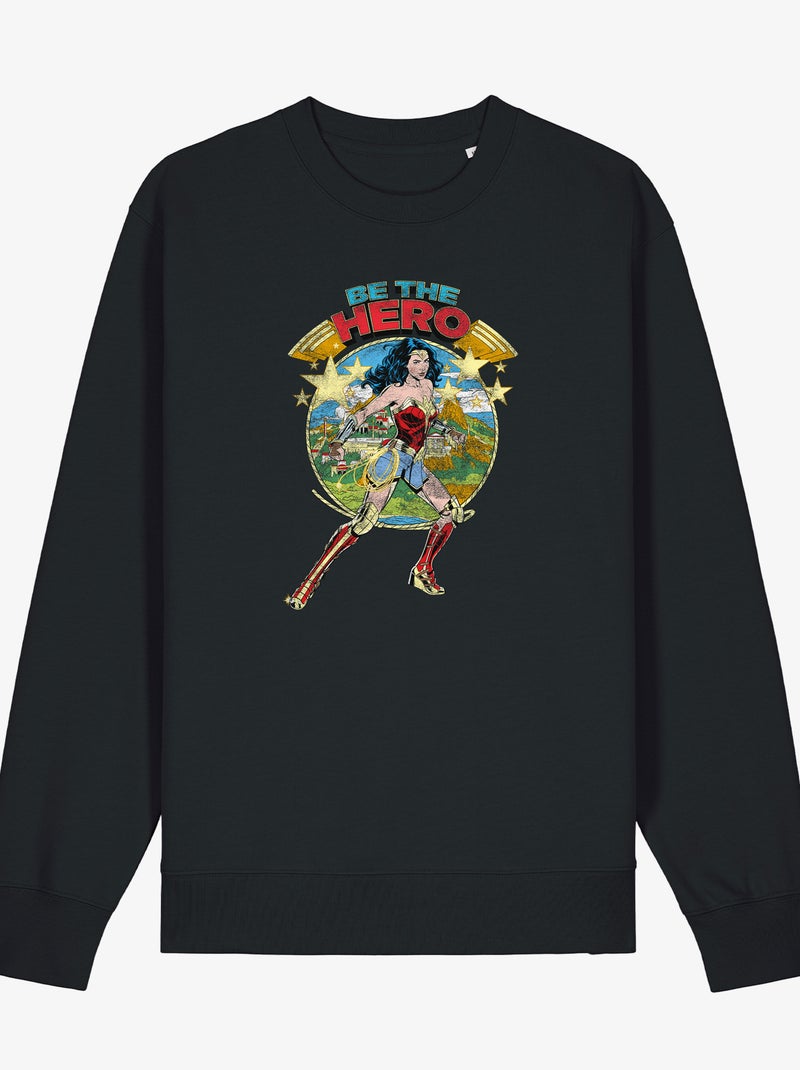 Sweat Femme - WONDER WOMAN BE THE HERO Noir - Kiabi
