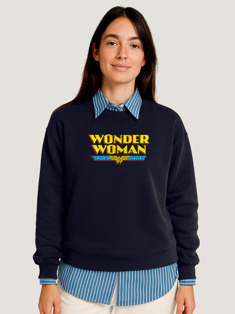 Sweat Femme - WONDER WOMAN Bleu marine - Kiabi