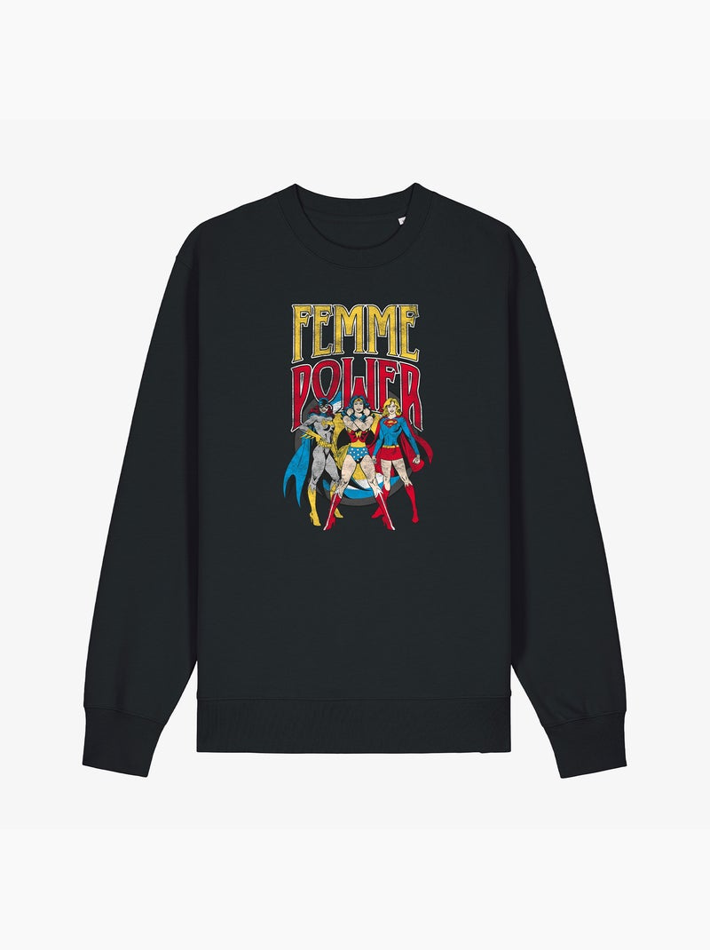 Sweat Femme - WONDER WOMAN FEMME POWER Noir - Kiabi