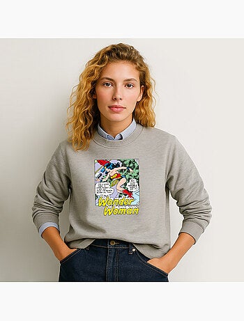 Sweat Femme - WONDER WOMAN I DO KNOW TROUBLE WHEN I SEE IT