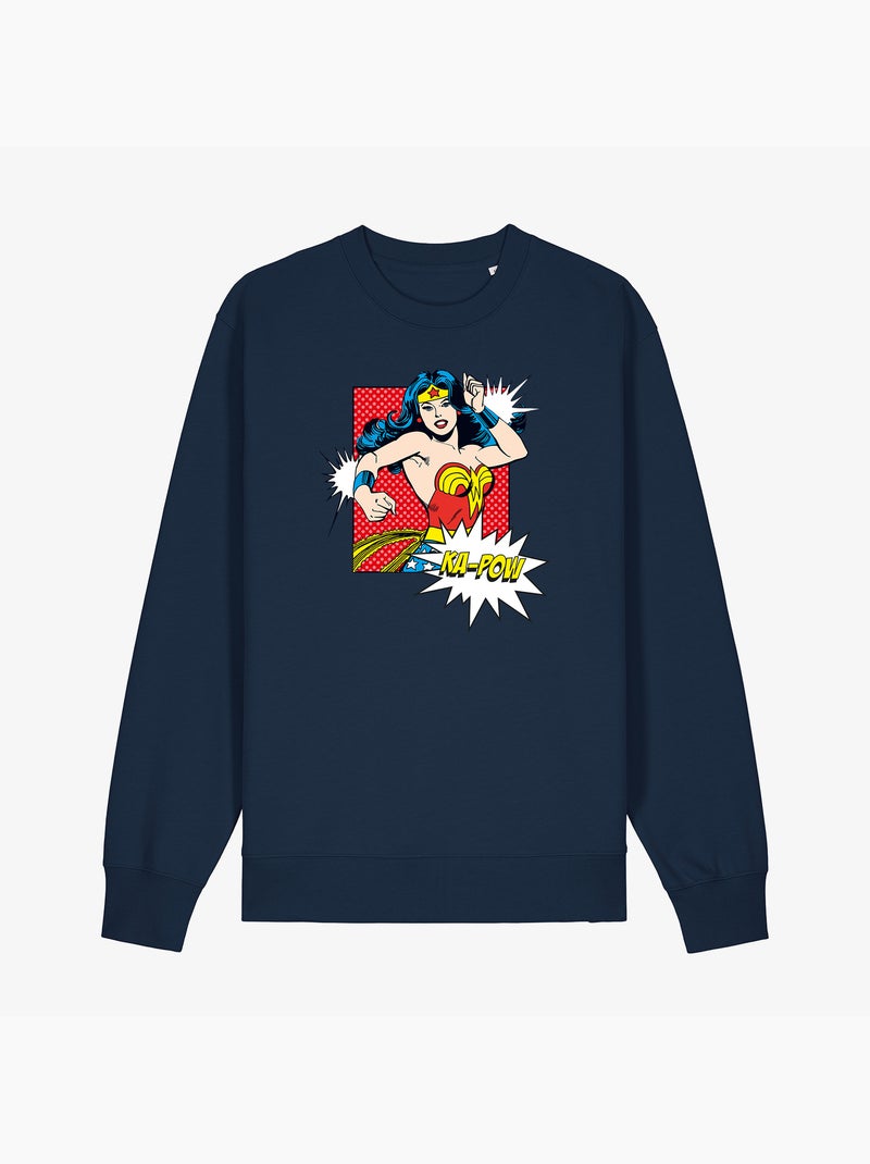 Sweat Femme - WONDER WOMAN KA POW Bleu marine - Kiabi