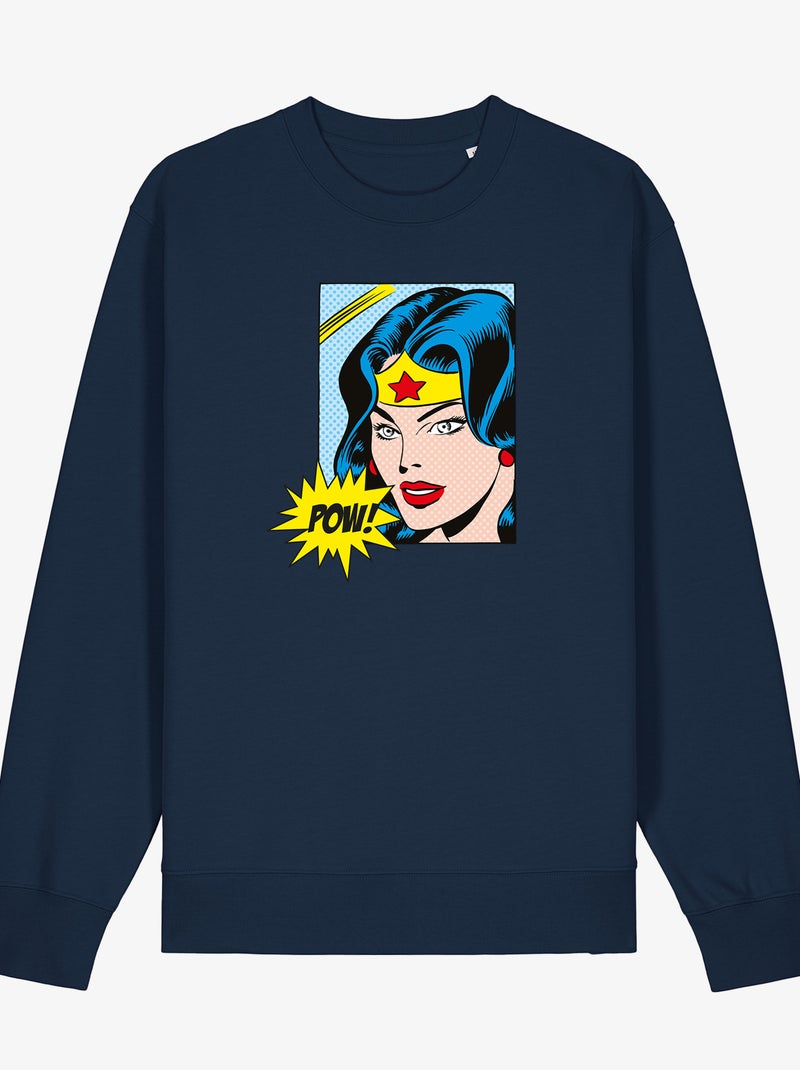 Sweat Femme - WONDER WOMAN POW Bleu marine - Kiabi