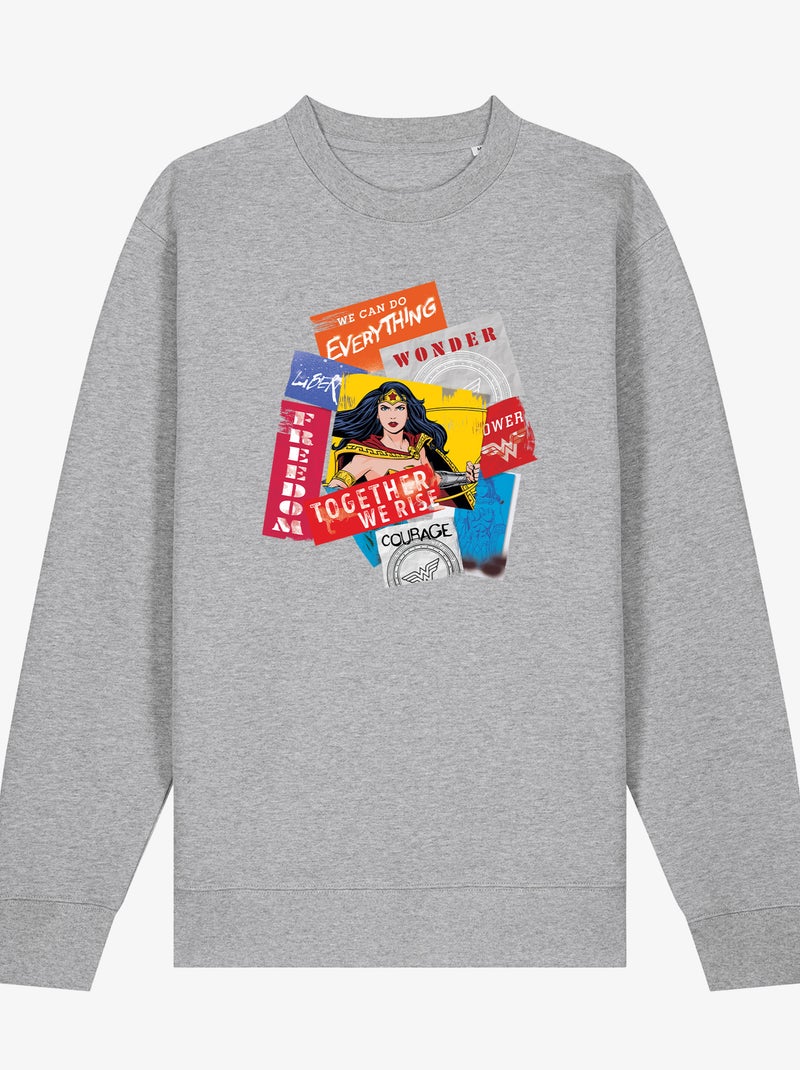Sweat Femme - WONDER WOMAN TOGETHER WE RISE Gris chiné - Kiabi