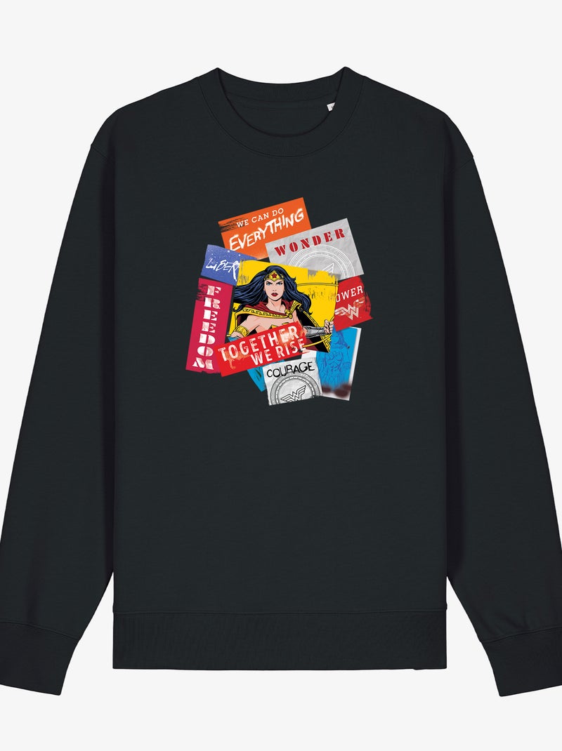 Sweat Femme - WONDER WOMAN TOGETHER WE RISE Noir - Kiabi