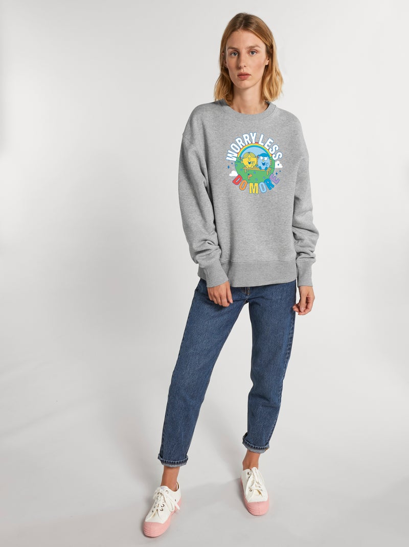 Sweat Femme - WORRY LESS DO MORE Gris chiné - Kiabi