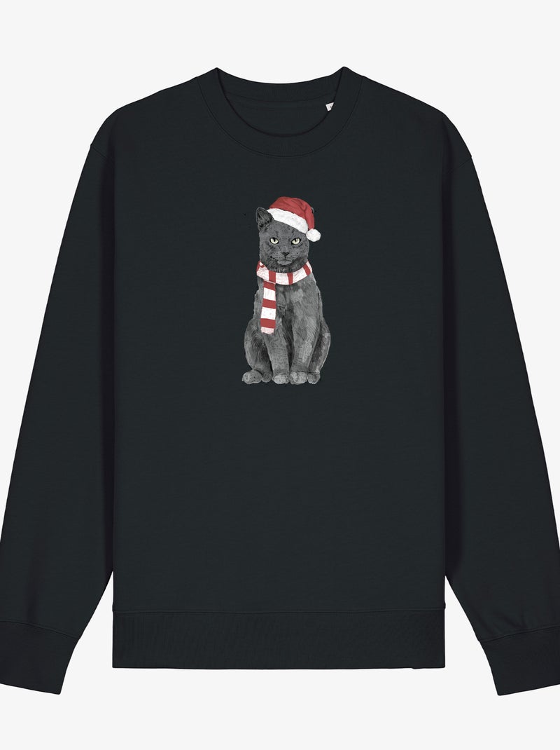 Sweat Femme - XMAS CAT Noir - Kiabi