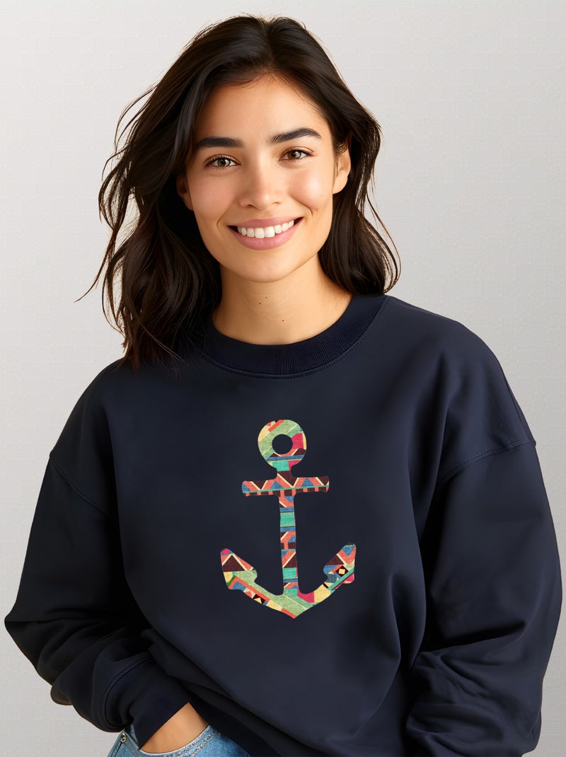 Sweat Femme - YOU MAKE ME HOME Bleu marine - Kiabi