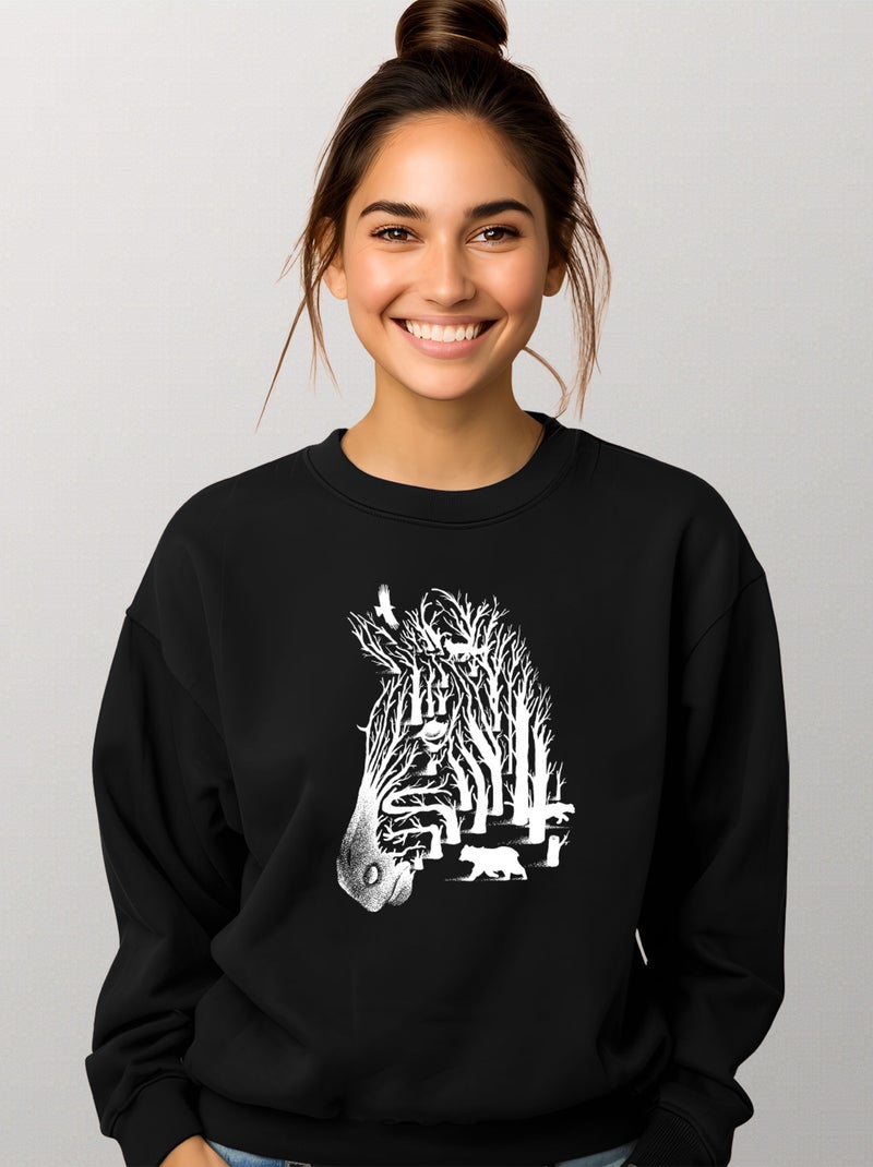 Sweat Femme - ZEBRA Noir - Kiabi